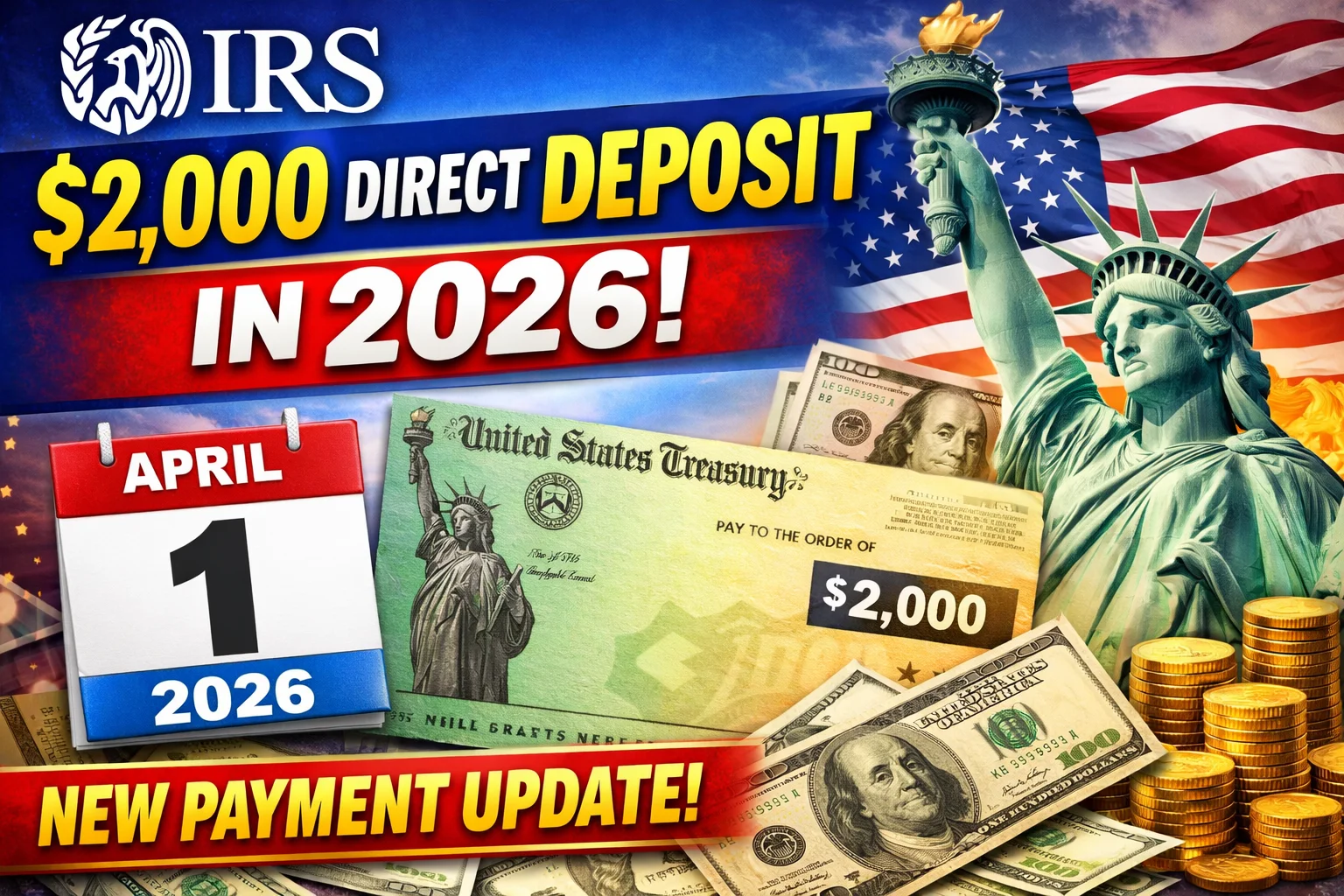 IRS Announces $2,000 Direct Deposit Starting April 1